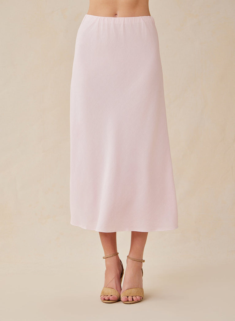 Bella Dahl Bias Midi Skirt - Petal Pink