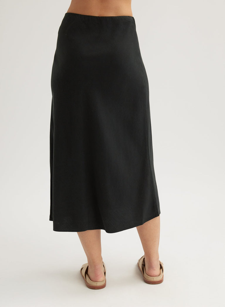 Bella Dahl Bias Midi Skirt - Vintage Black