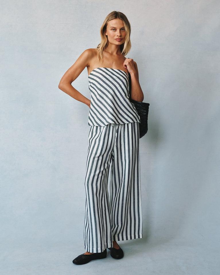 Bella Dahl Bias Strapless Top - Saint Tropez Stripe