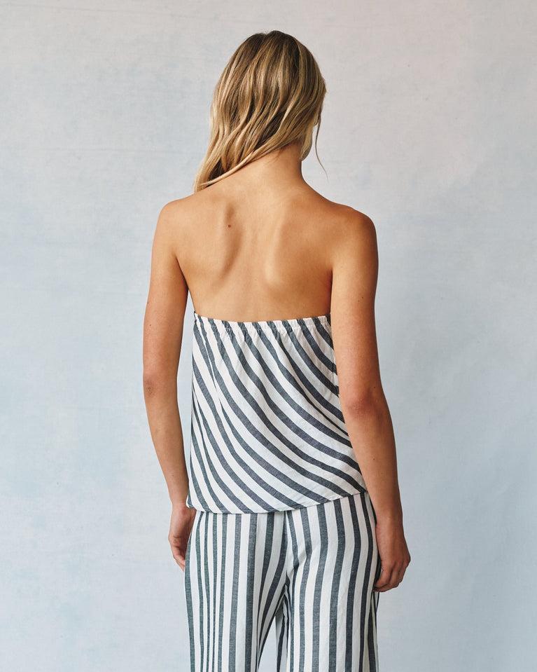 Bella Dahl Bias Strapless Top - Saint Tropez Stripe