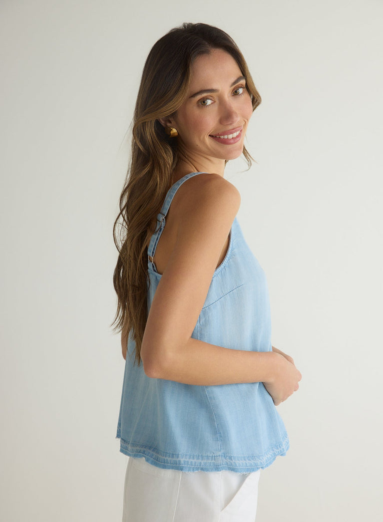 Bella Dahl Button Front Cami - Light Riviera Wash