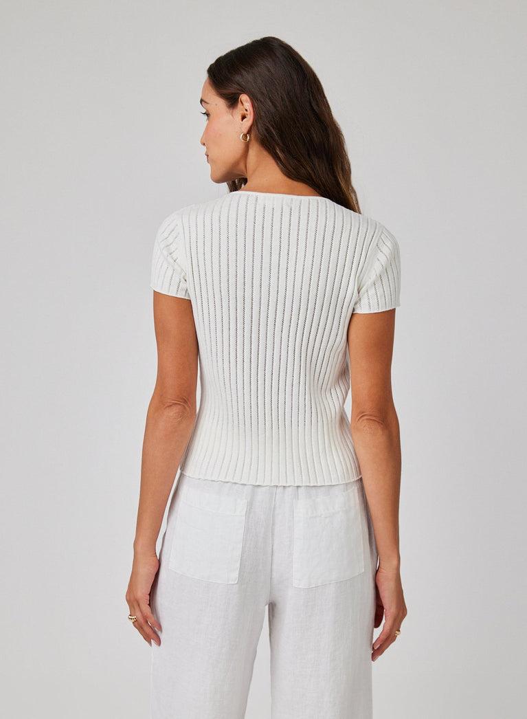 Bella Dahl Cap Sleeve Henley - White