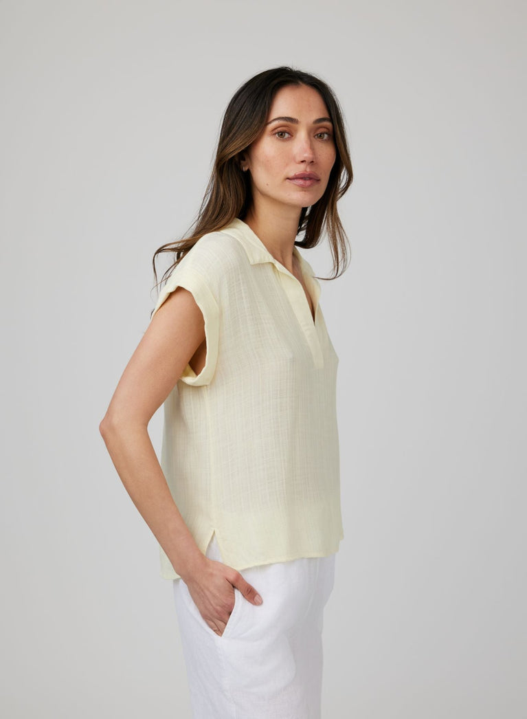 Bella Dahl Cap Sleeve Pullover - Island Glow