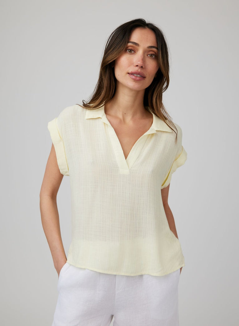 bella dahl Cap Sleeve Pullover - Island Glow