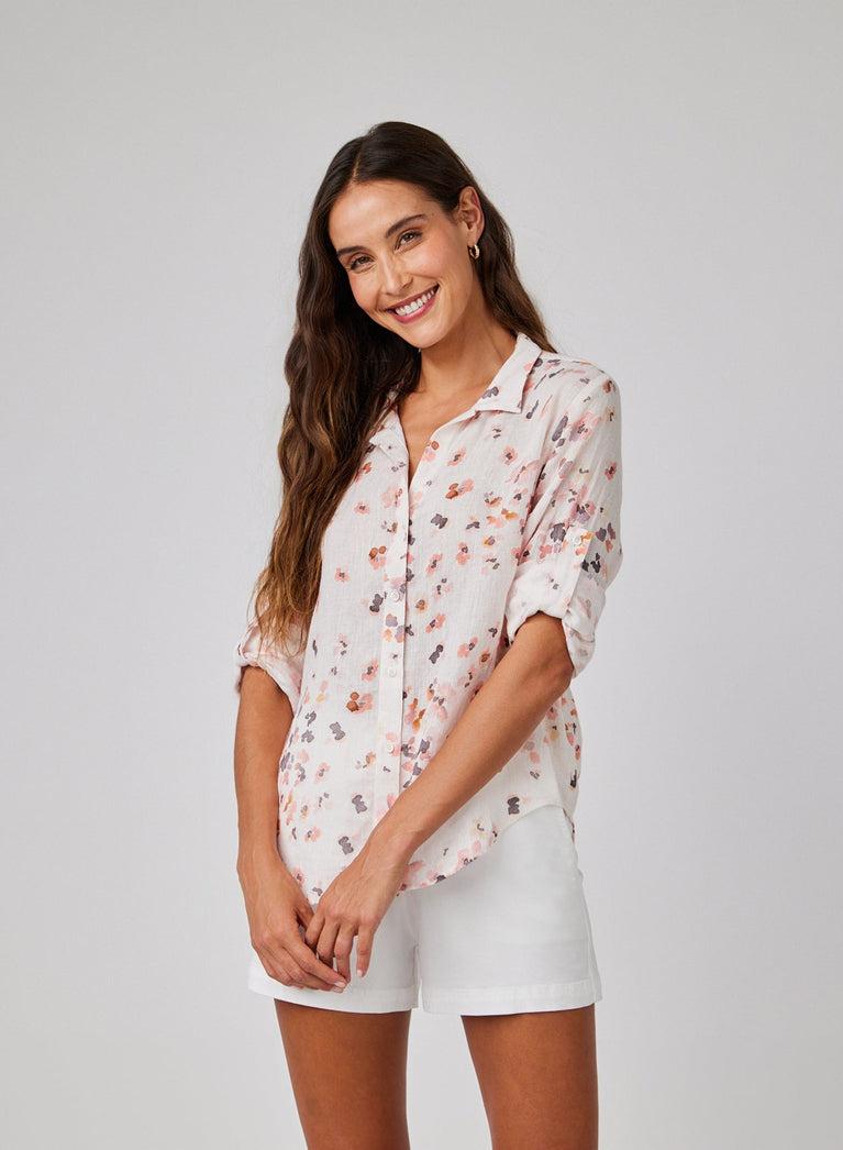 bella dahl Capri Button Down - Hana Floral Print