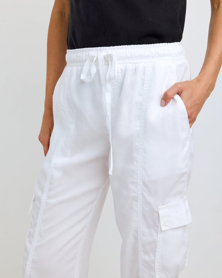Bella Dahl Cargo Track Pants - White