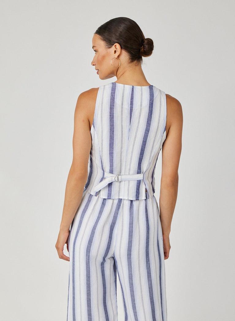 Bella Dahl Cinch Back Vest - Coastal Ombre Stripe