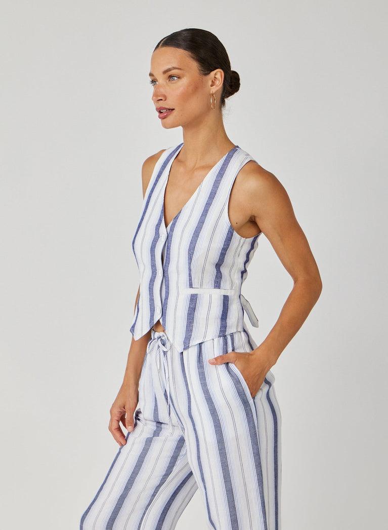 Bella Dahl Cinch Back Vest - Coastal Ombre Stripe