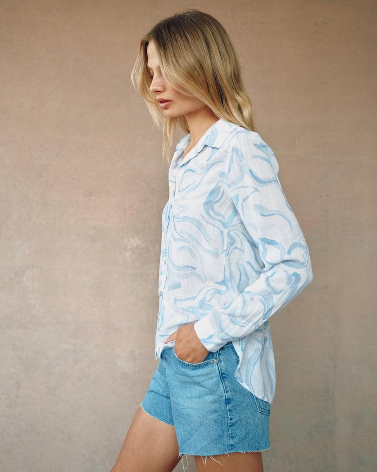 Bella Dahl Classic Button Down - Waves Floral Print