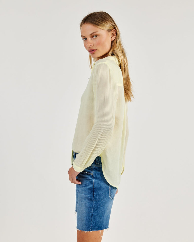 Bella Dahl Clean Front Button Down - Capri Lemon