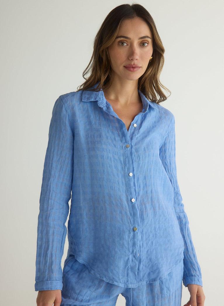 Bella Dahl Clean Front Button Down - Riviera Blue