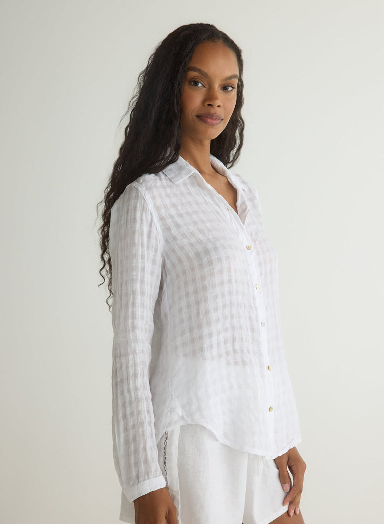 Bella Dahl Clean Front Button Down - White
