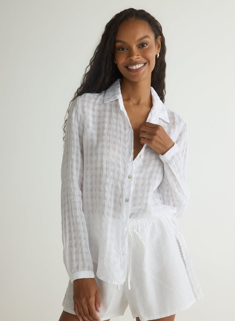 Bella Dahl Clean Front Button Down - White