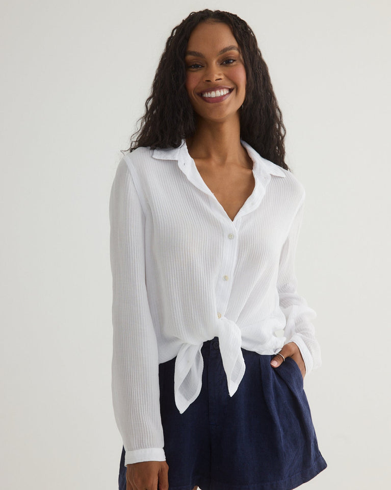 Bella Dahl Clean Front Button Down - White