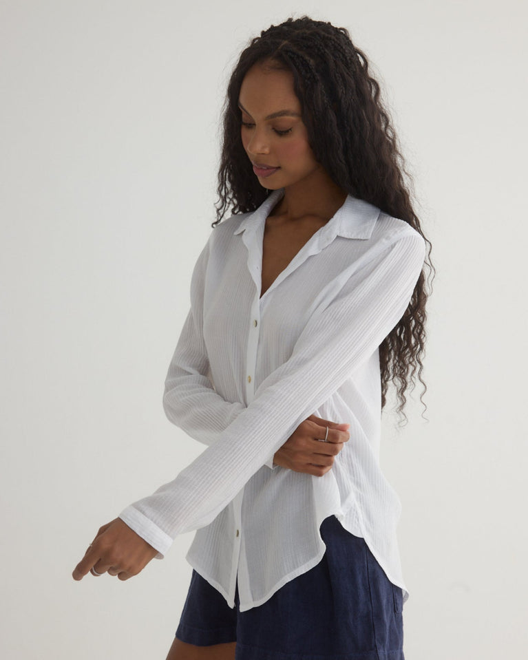 Bella Dahl Clean Front Button Down - White