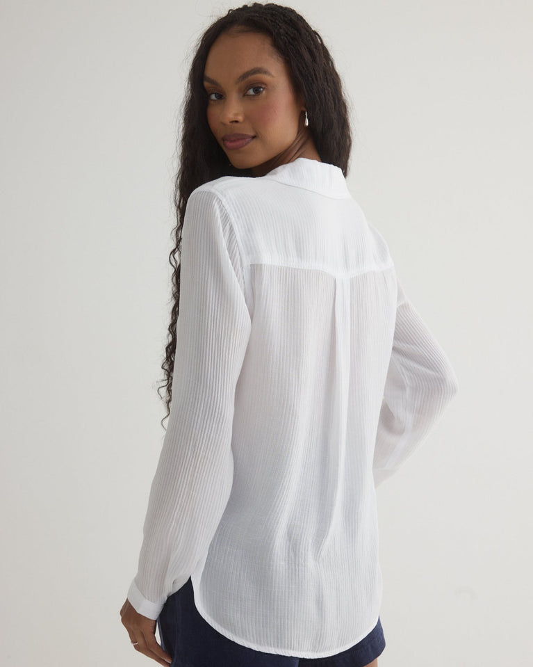 Bella Dahl Clean Front Button Down - White