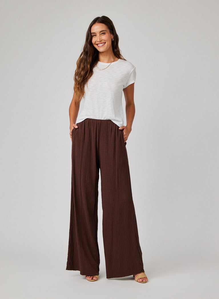 bella dahl Clean Wide Leg Pant - Chicory Brown