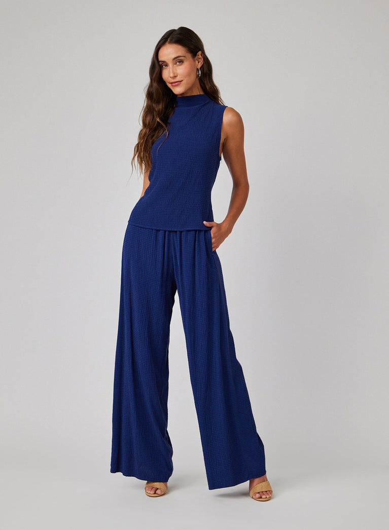 bella dahl Clean Wide Leg Pant - Navy Coast