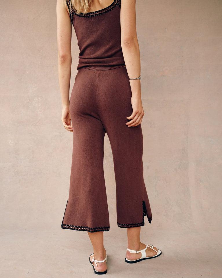 Bella Dahl Crocheted Trim Cropped Pant - Dune Brown
