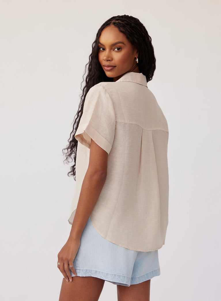 Bella Dahl Cuffed Short Sleeve Shirt - Moroccan Sand