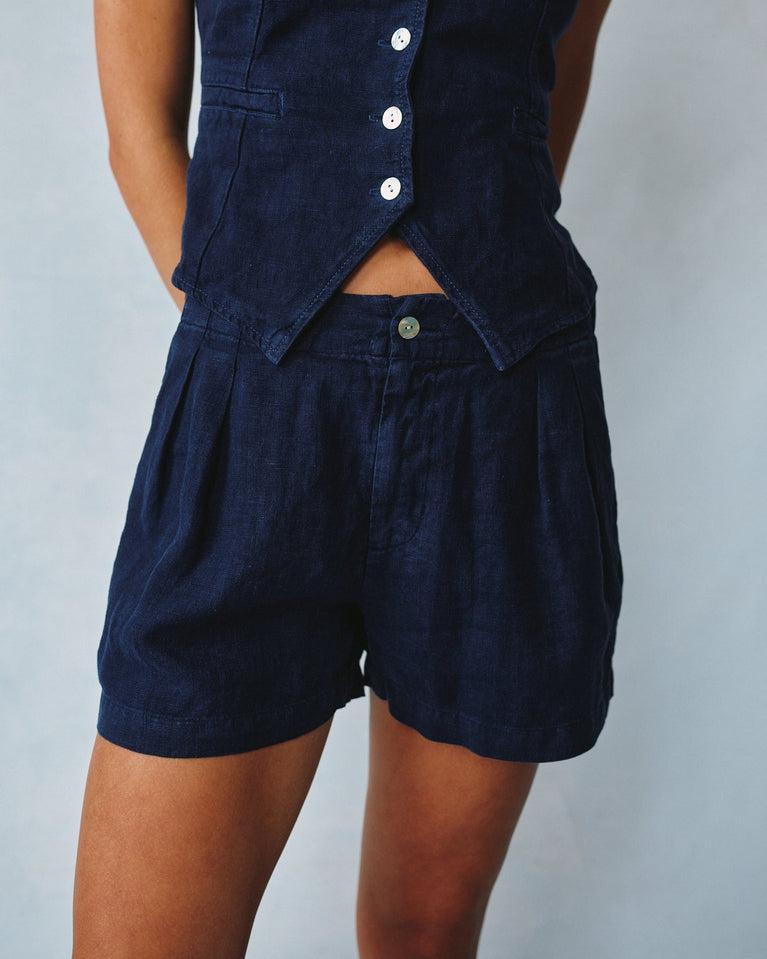 bella dahl Double Pleat Short - Italian Navy