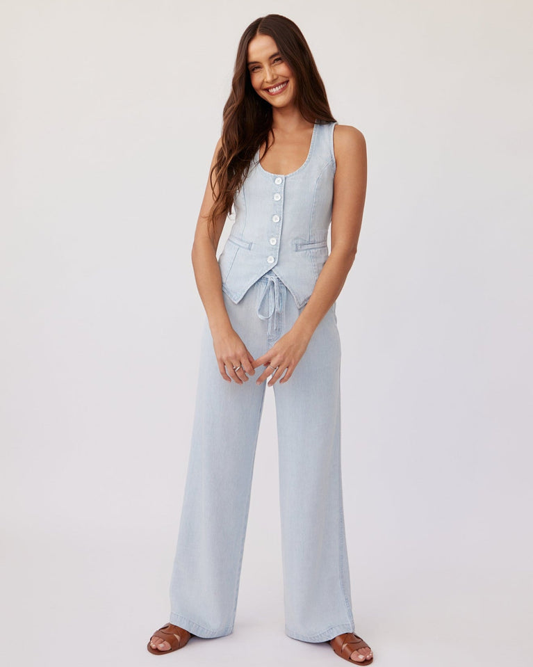 bella dahl Drawstring Pant - Oasis Spray Wash