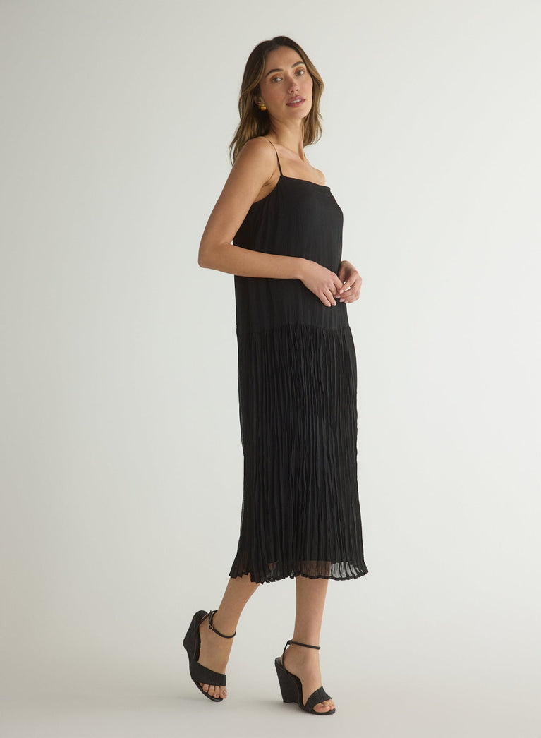 Bella Dahl Drop Waist Midi Dress - Black