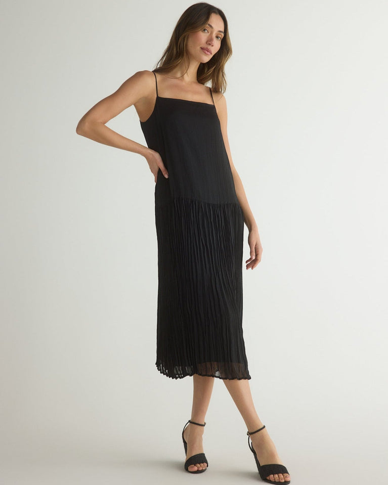 bella dahl Drop Waist Midi Dress - Black