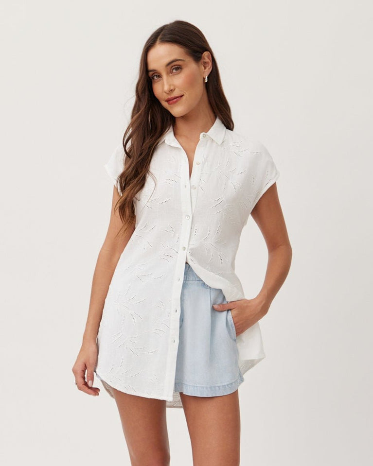 bella dahl Easy Cap Sleeve Tunic - White