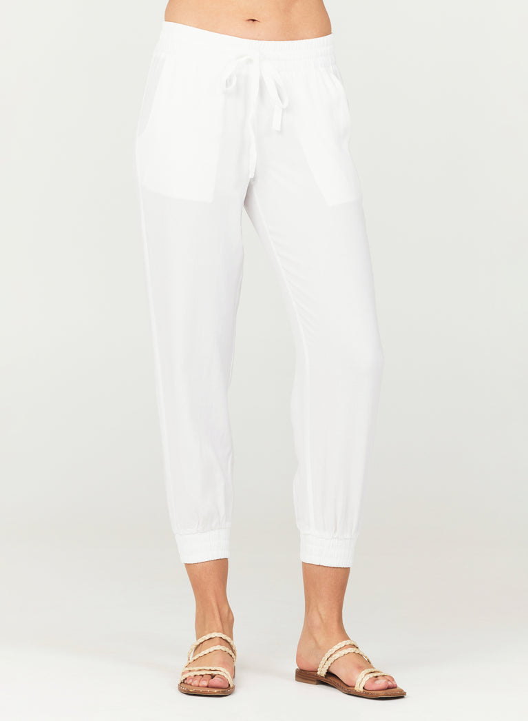 Bella Dahl Easy Drawstring Jogger - White