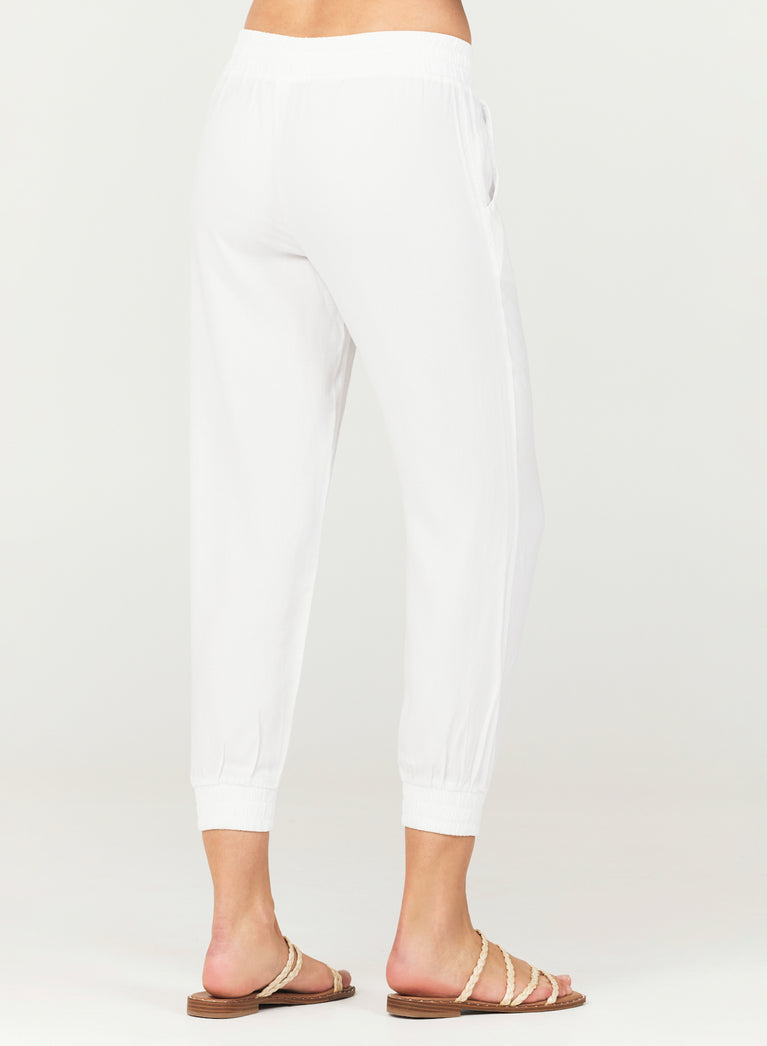 Bella Dahl Easy Drawstring Jogger - White