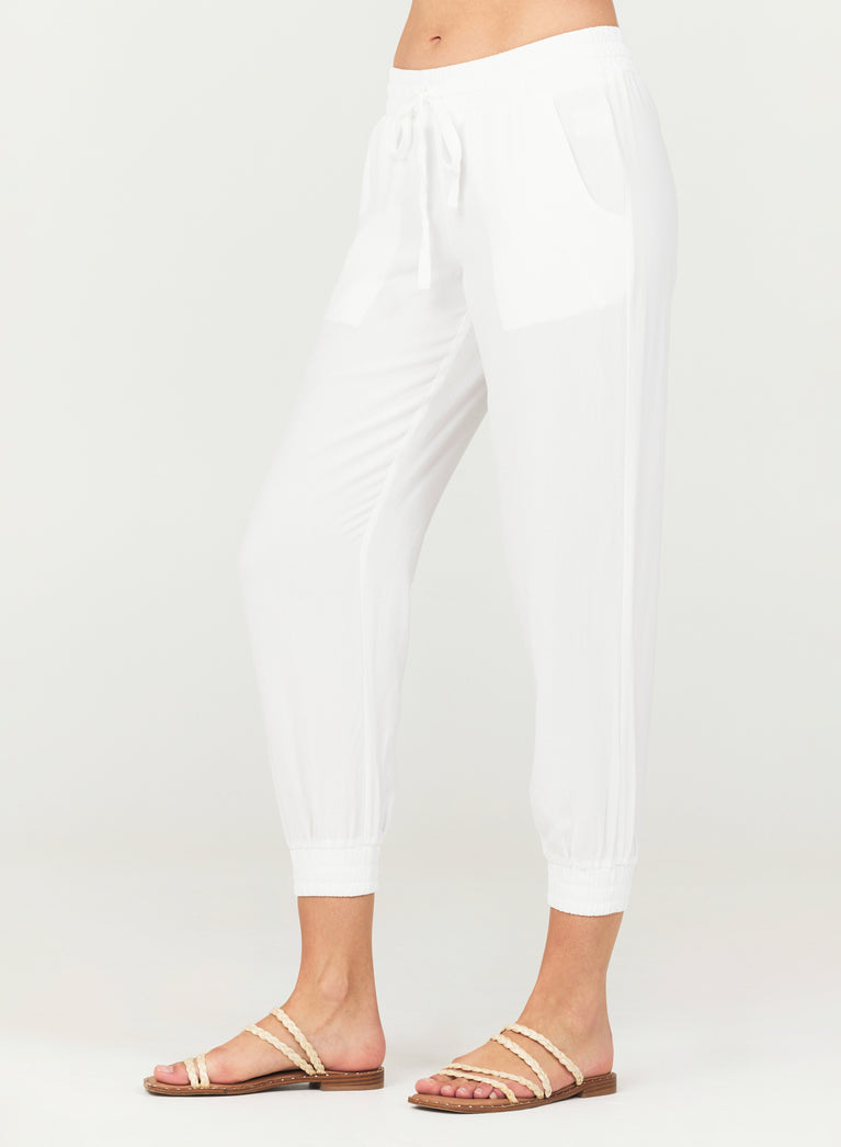 Bella Dahl Easy Drawstring Jogger - White