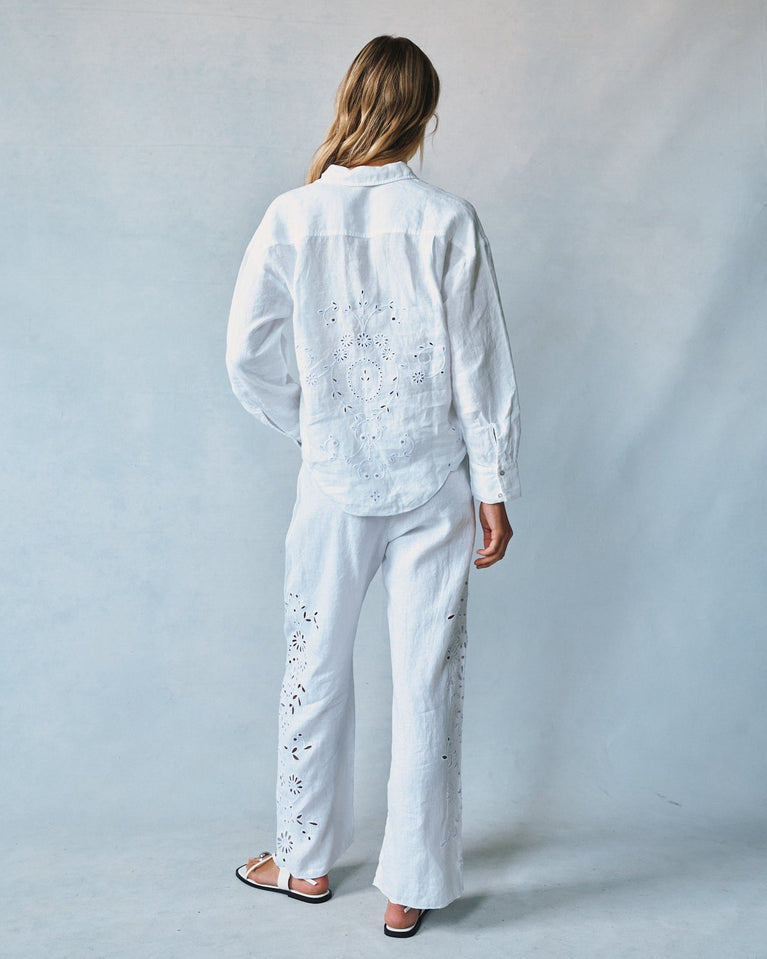 Bella Dahl Eyelet Embroidered Shirt - White