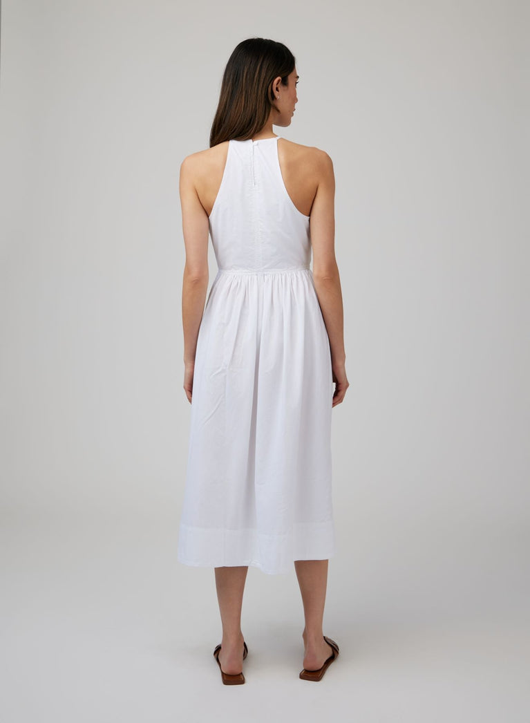 Bella Dahl Fitted Midi Halter Dress - White