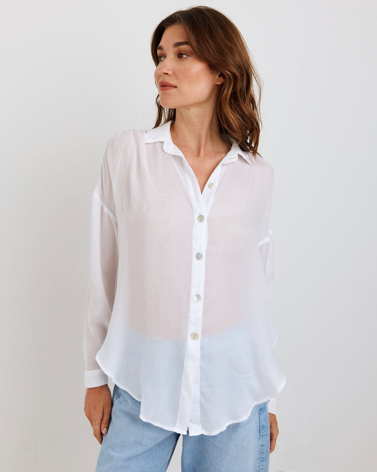 bella dahl Flowy Beach Shirt - White