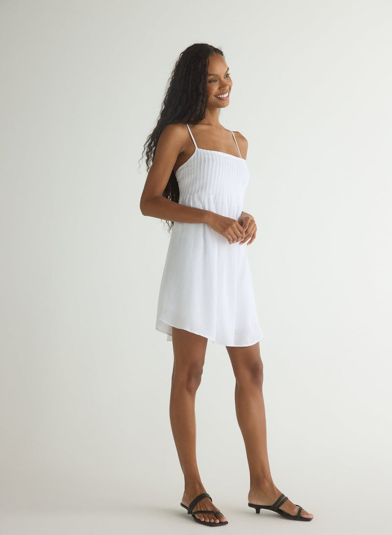 Bella Dahl Flowy Pintuck Dress - White