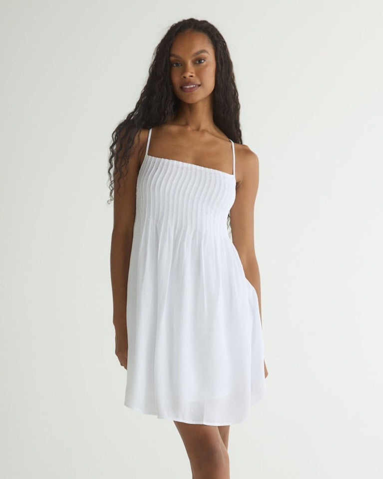 bella dahl Flowy Pintuck Dress - White