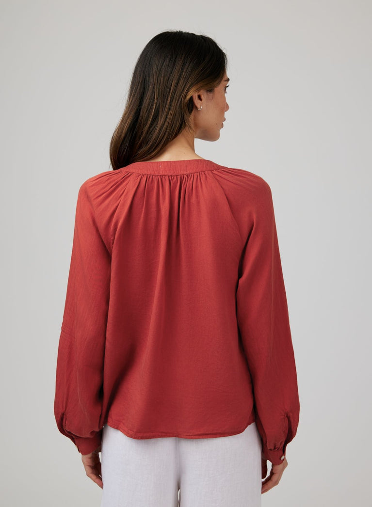 Bella Dahl Flowy Pullover Raglan - Jasper Rose