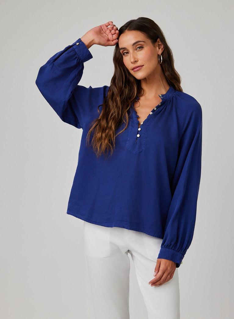 bella dahl Flowy Pullover Raglan - Navy Coast