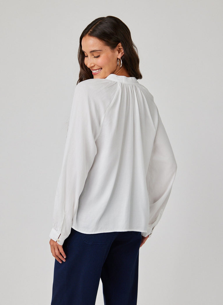 Bella Dahl Flowy Pullover Raglan - White