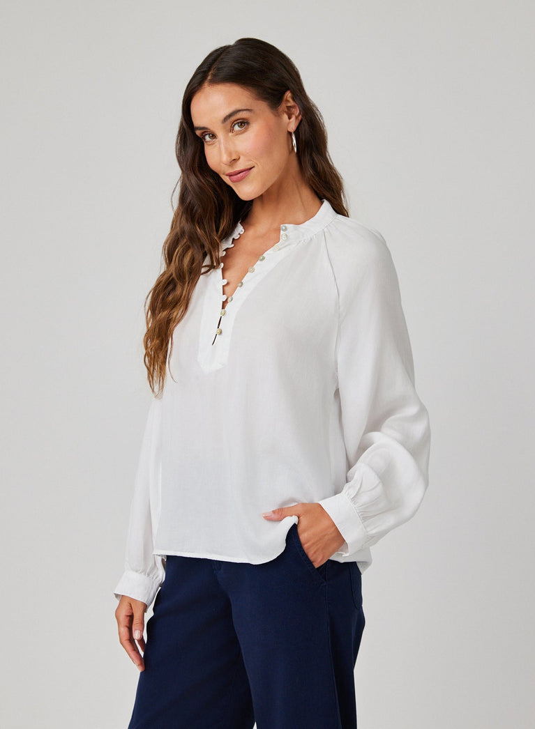 Bella Dahl Flowy Pullover Raglan - White