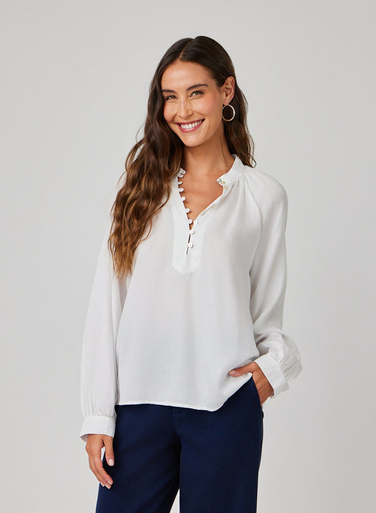bella dahl Flowy Pullover Raglan - White