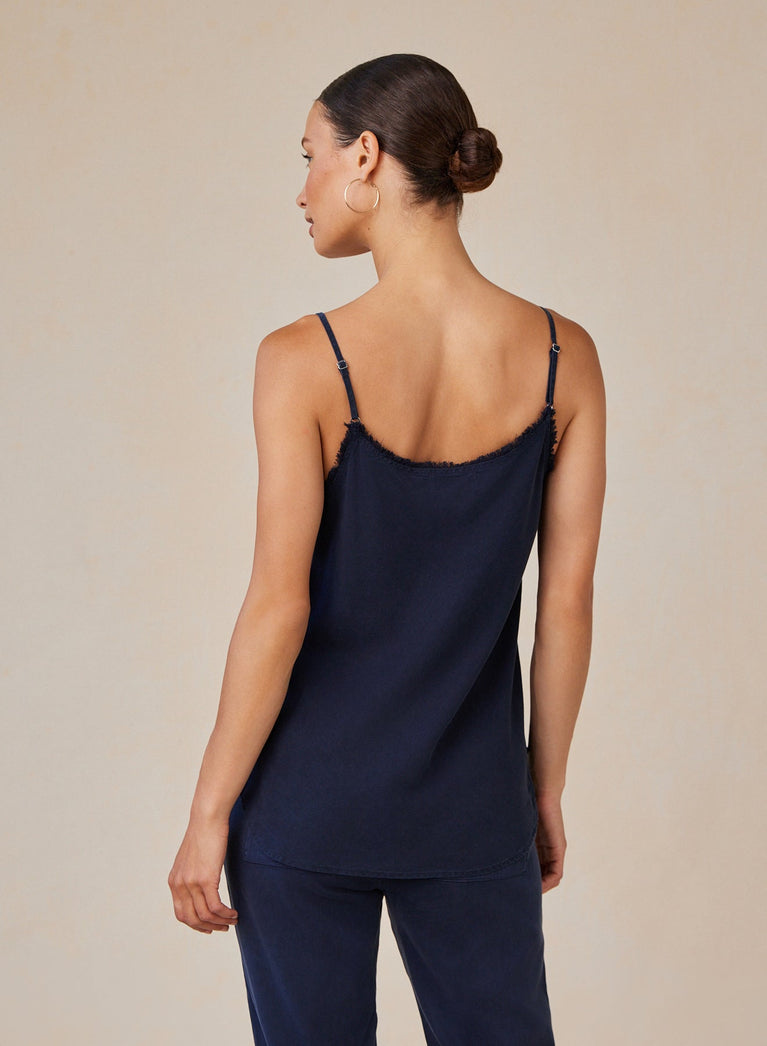 Bella Dahl Frayed Tencel Cami - Endless Sea