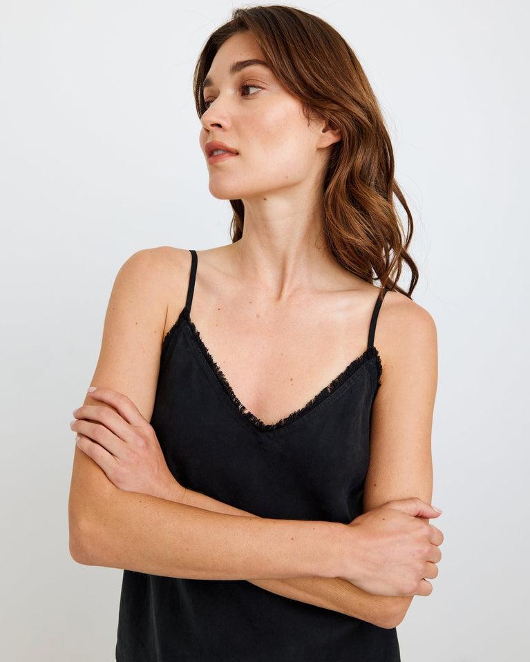 Bella Dahl Frayed Tencel Cami - Vintage Black