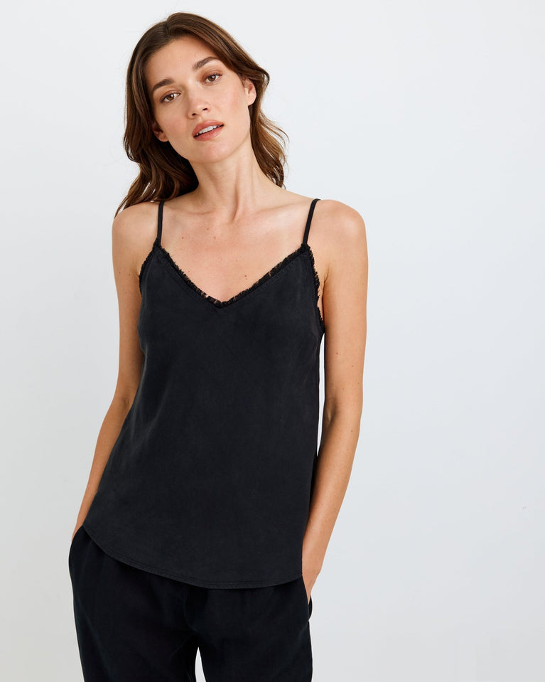 bella dahl Frayed Tencel Cami - Vintage Black