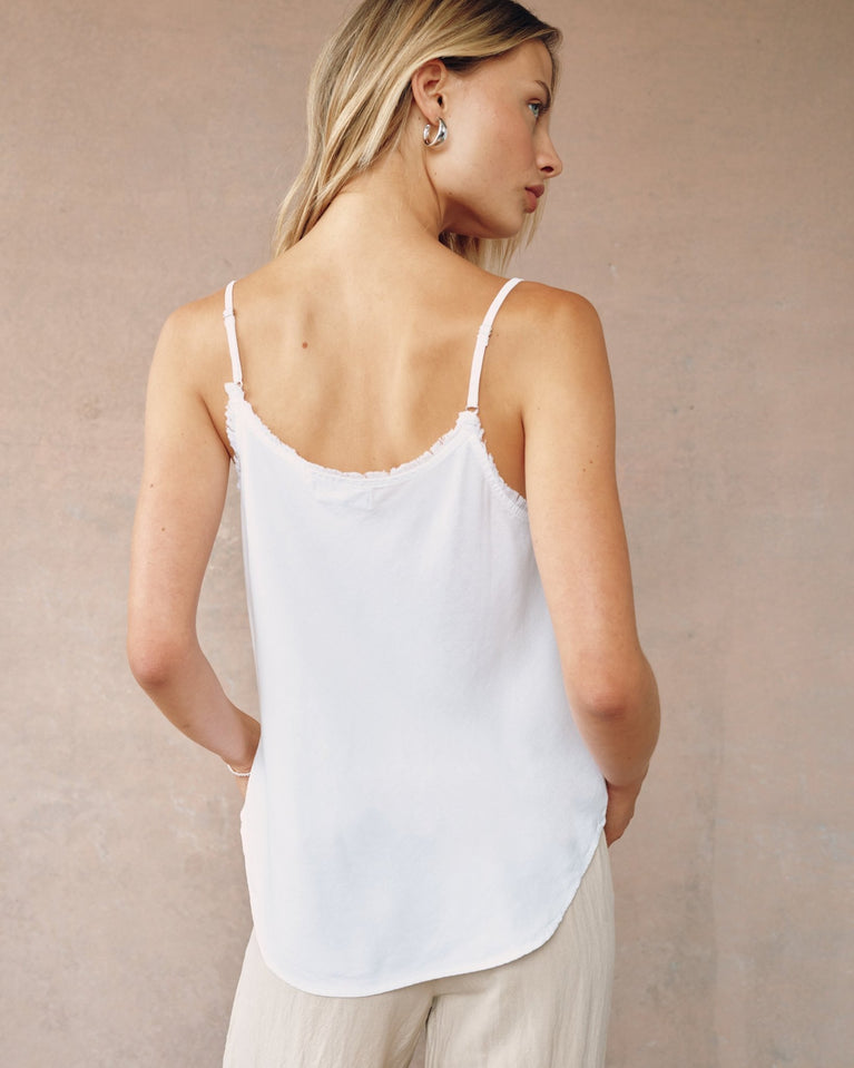 Bella Dahl Frayed Tencel Cami - White