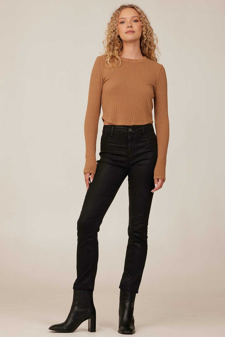 bella dahl Lennon Luxe Straight Leg Pants - Black