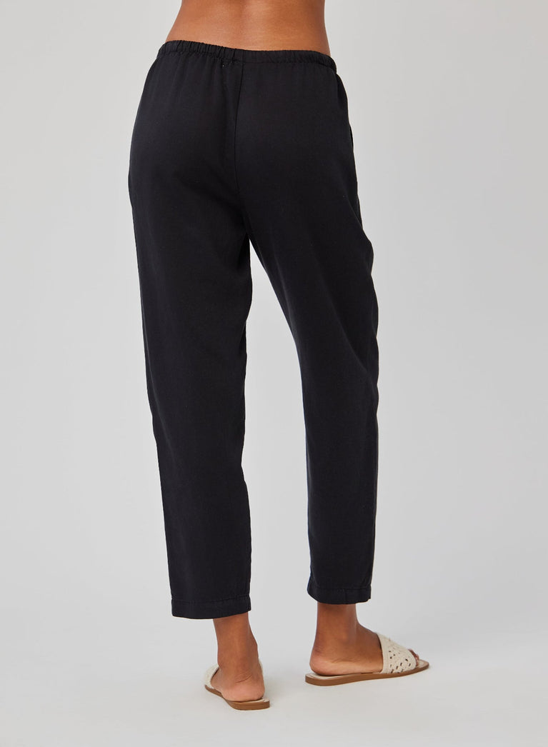 Bella Dahl Lina Pleated Drawstring Trouser - Black