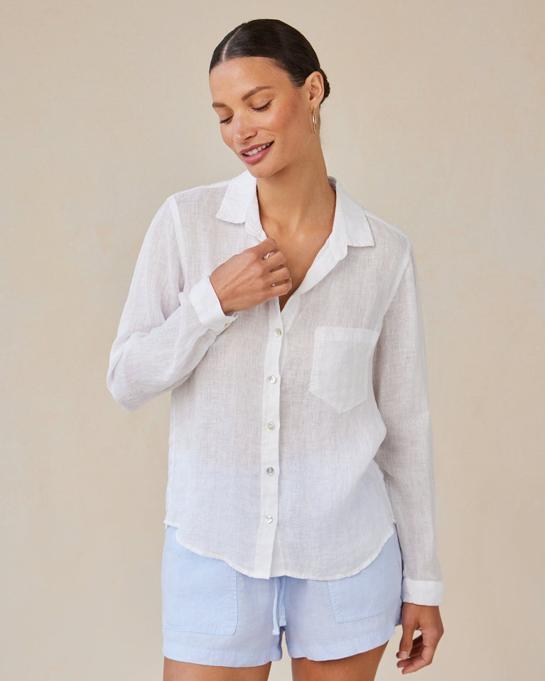 bella dahl Linen Pocket Button Down - White