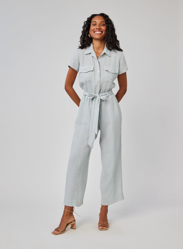 bella dahl Linen Seamed Jumpsuit - Muted Sage